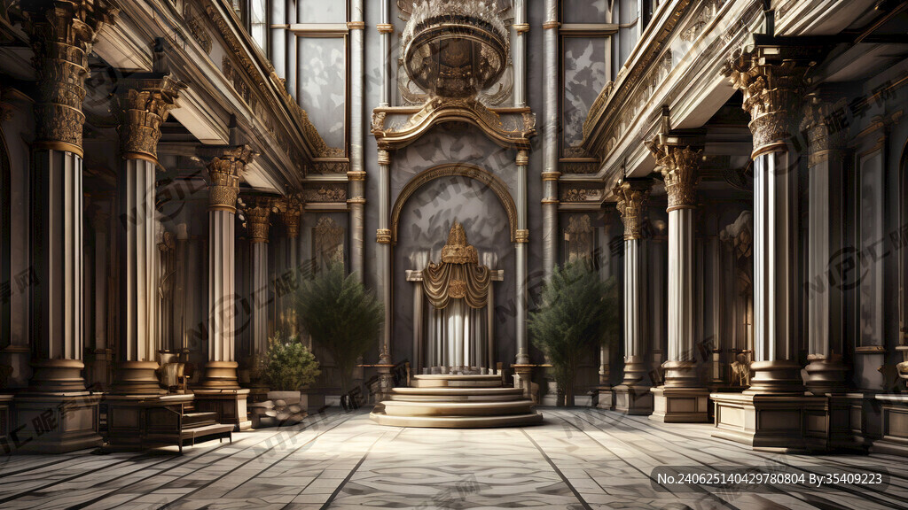 宫廷 豪华 罗马柱 背景墙