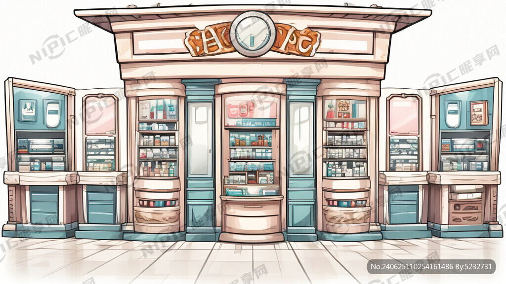 卡通现代美容店正面图