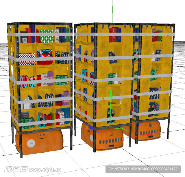 C4D模型 仓库货架