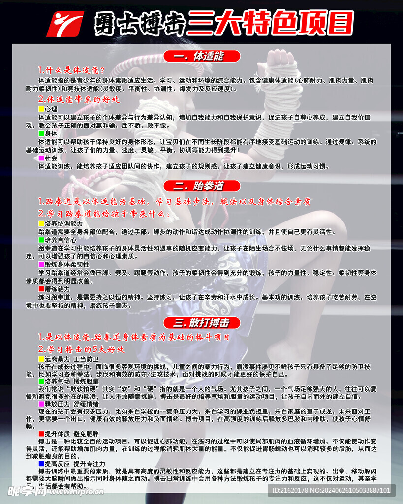 搏击散打三大特色项目