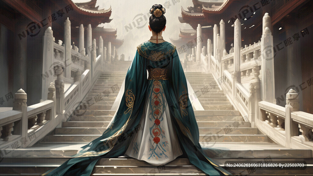 唐朝 武则天 女皇 背影 仰视