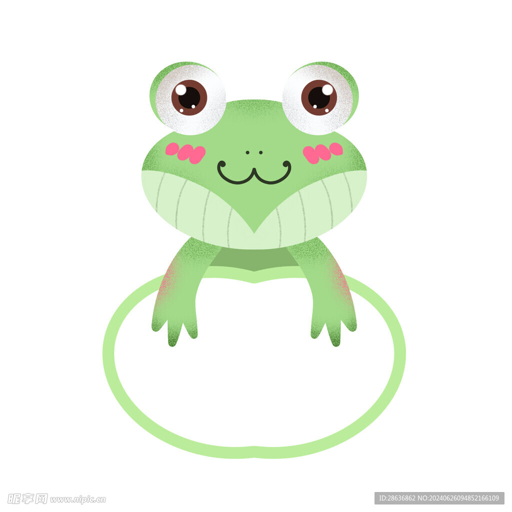 可爱动物青蛙装饰图框素材