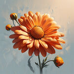 抽象的橘色花瓣的雏菊