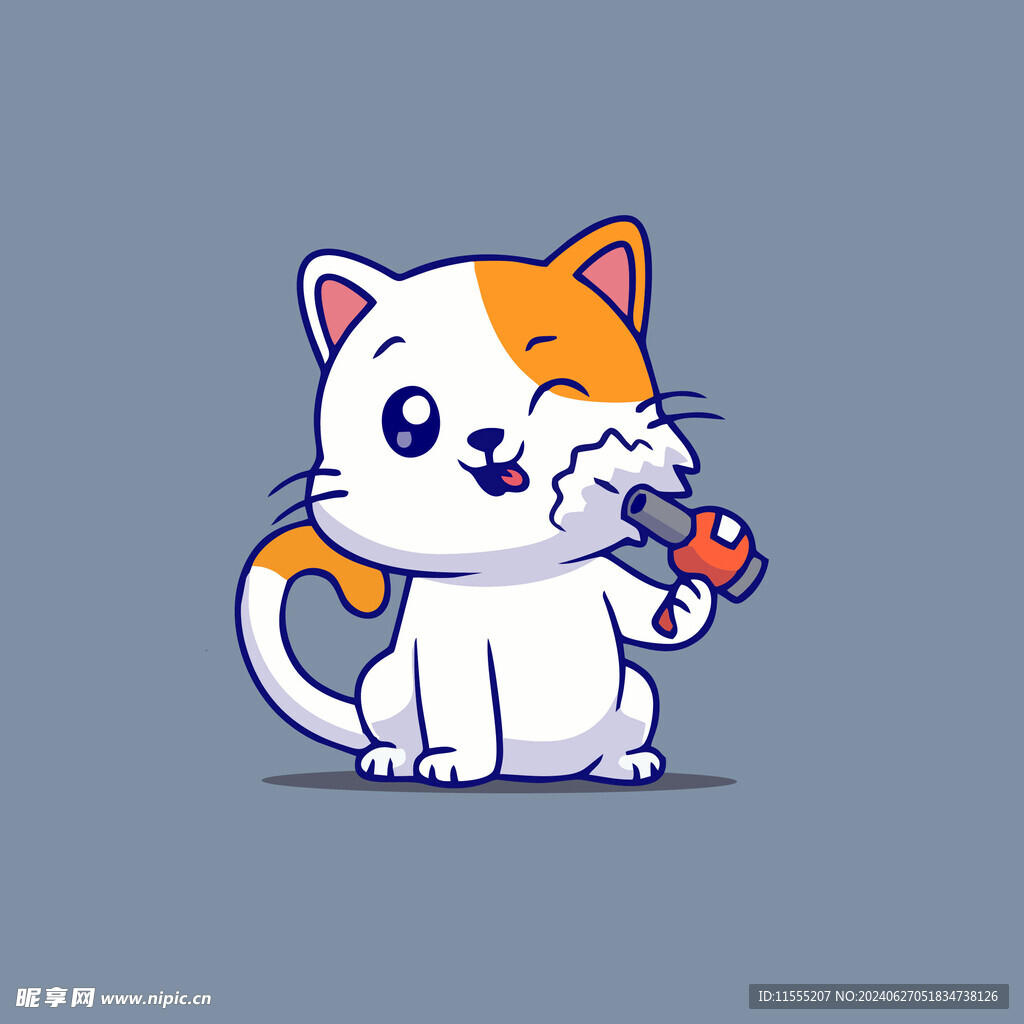可爱小猫矢量卡通插画