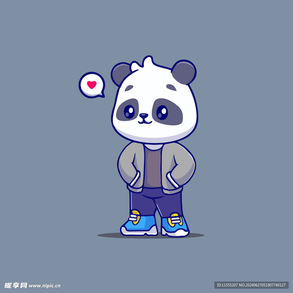 可爱熊猫矢量卡通插画