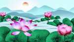 中国风景插画         