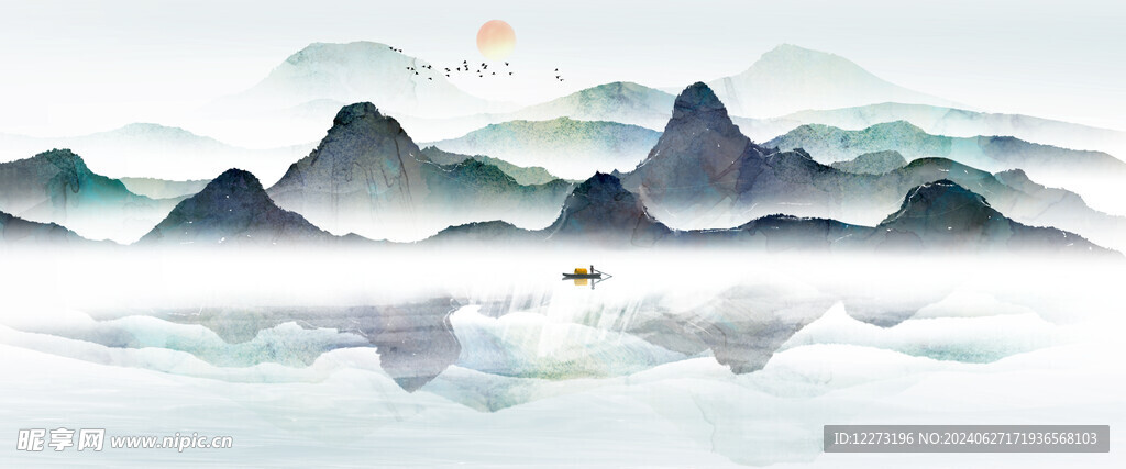 水墨山水画          