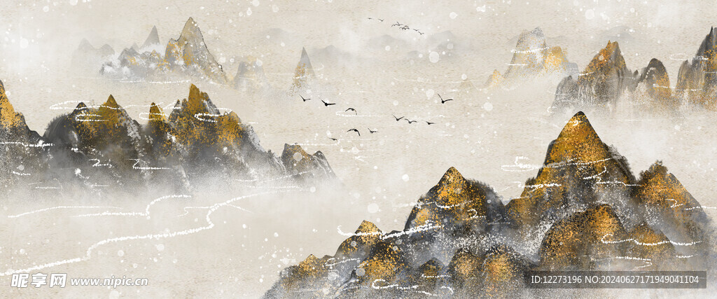 水墨山水画          