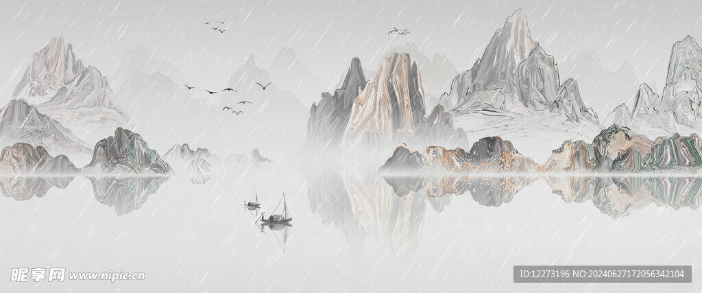 水墨山水画          