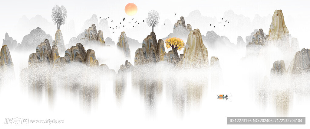 水墨山水画          