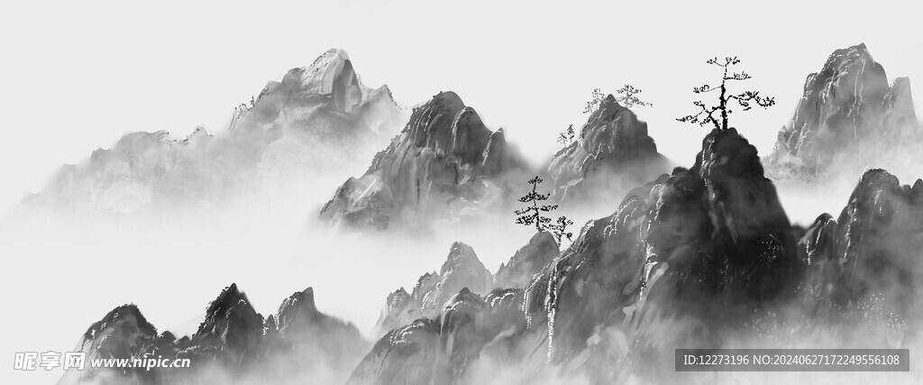 水墨山水画          