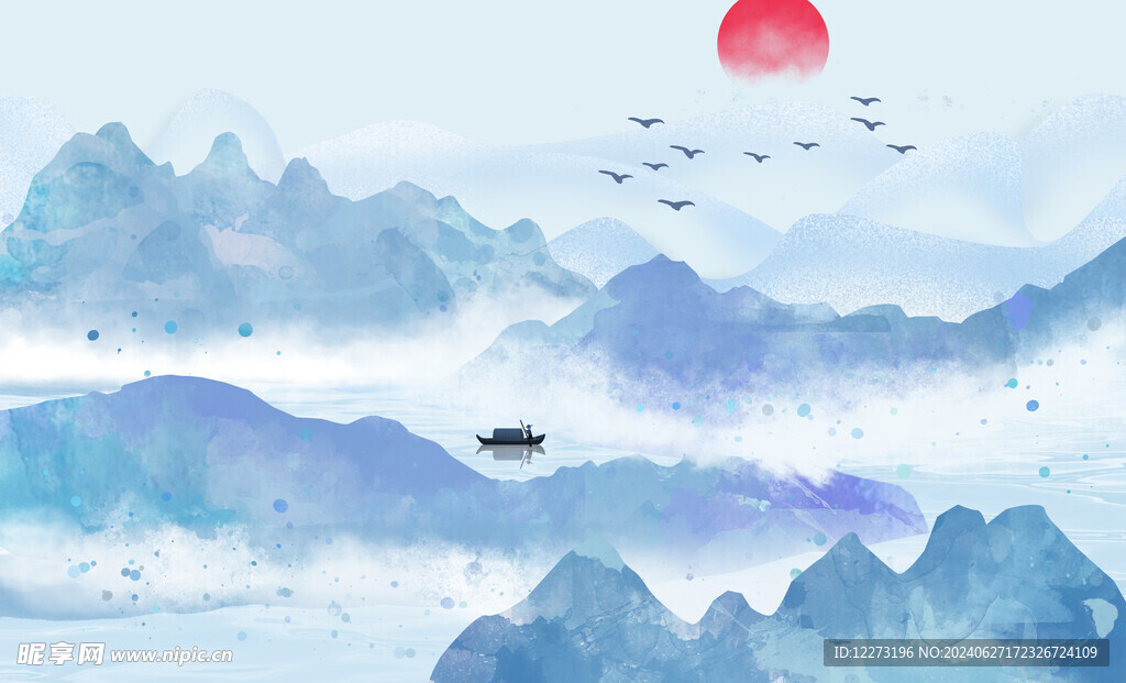 水墨山水画          