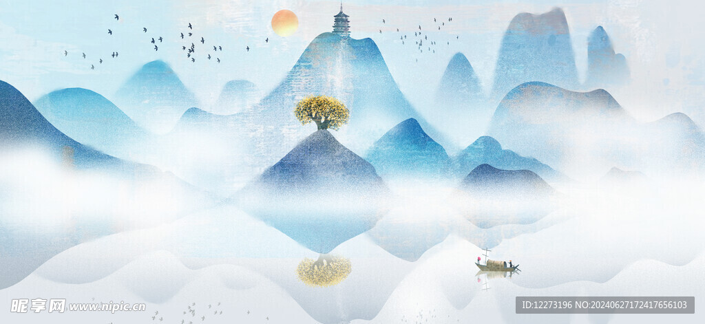 水墨山水画          