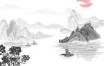水墨山水画          