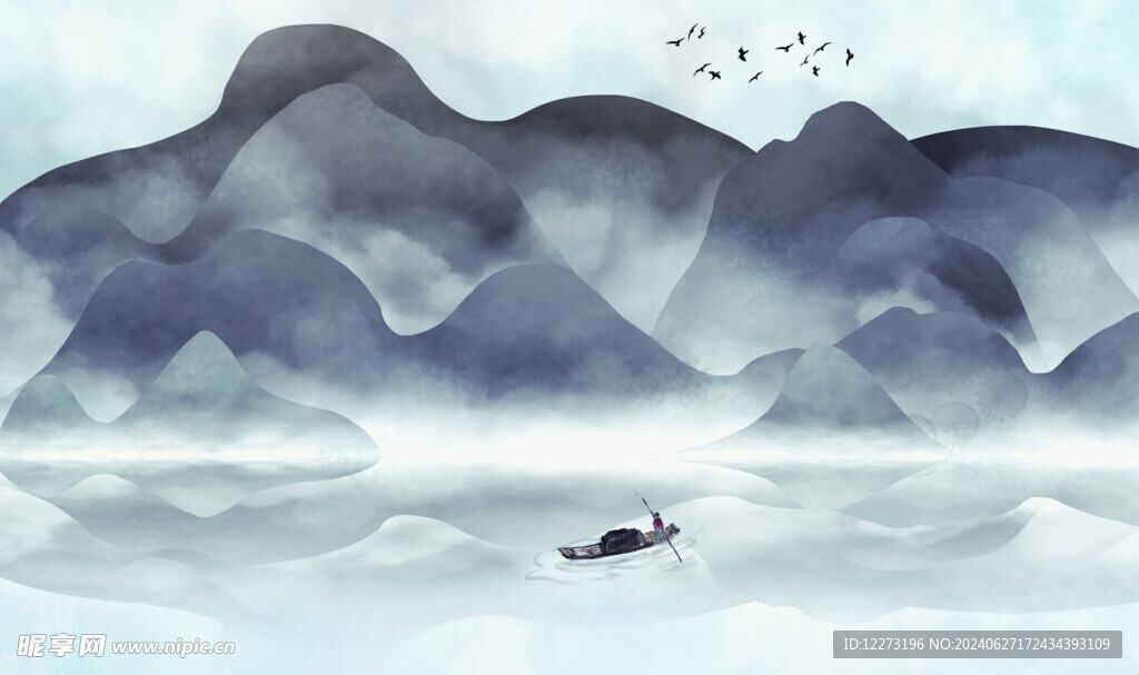 水墨山水画          
