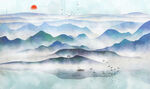 水墨山水画          