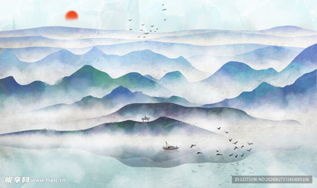 水墨山水画          