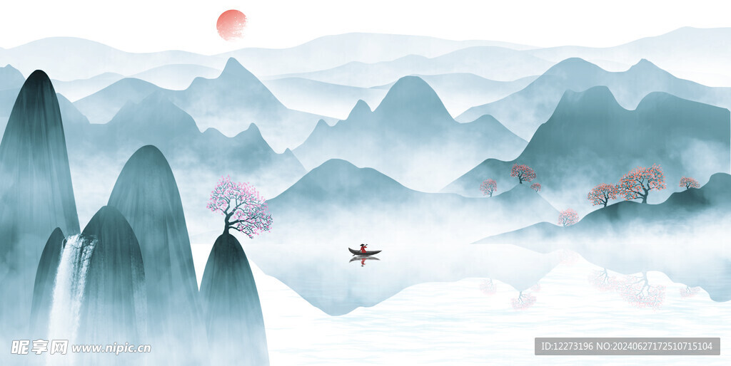 水墨山水画          