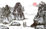 水墨山水画          