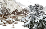 水墨山水画          