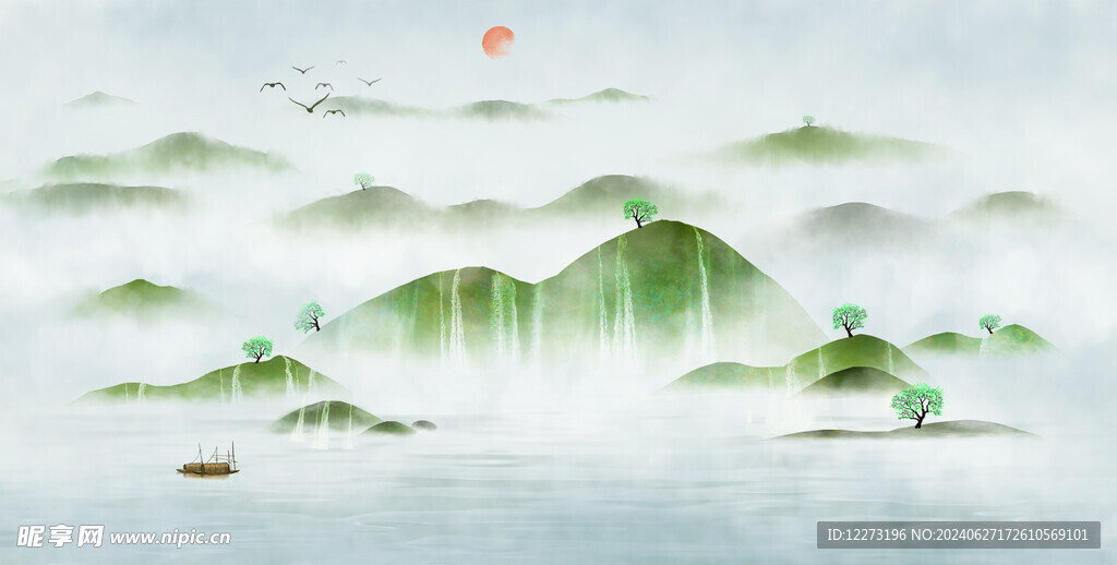 水墨山水画          