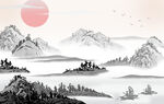 水墨山水画          