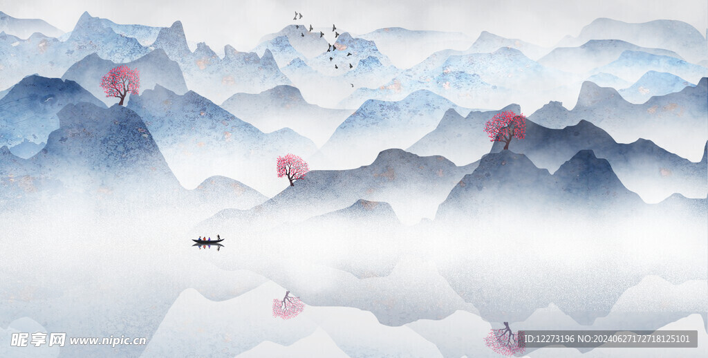 水墨山水画          
