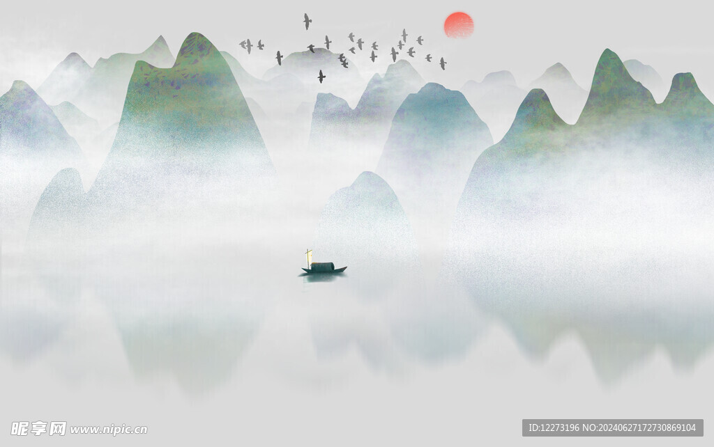 水墨山水画          