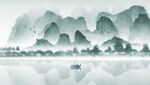 中式山水画          