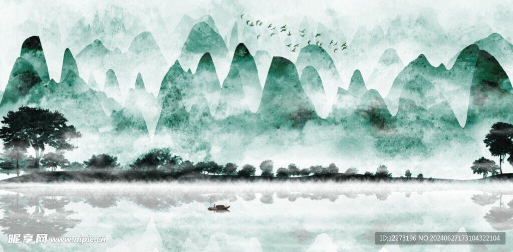水墨山水画          