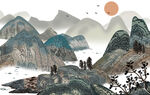 水墨山水画          