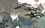 水墨山水画          