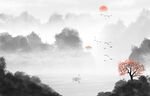 水墨山水画          