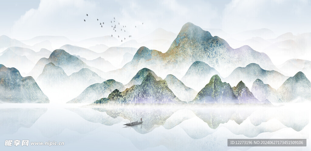 水墨山水画          