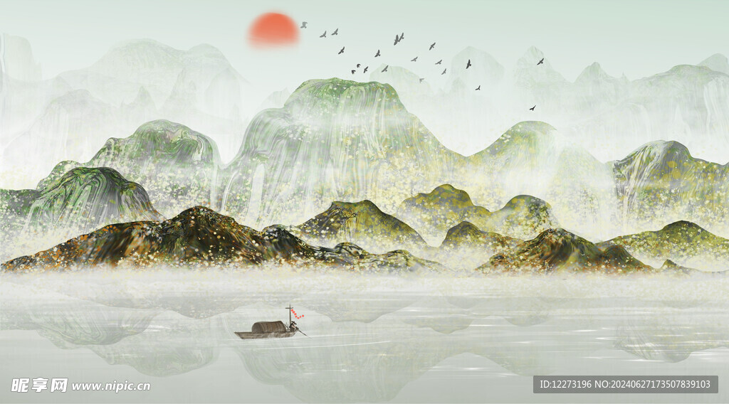 水墨山水画          