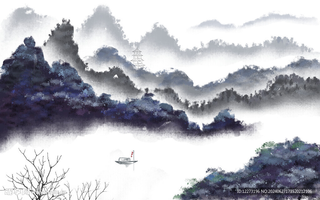 水墨山水画          