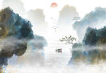 水墨山水画          