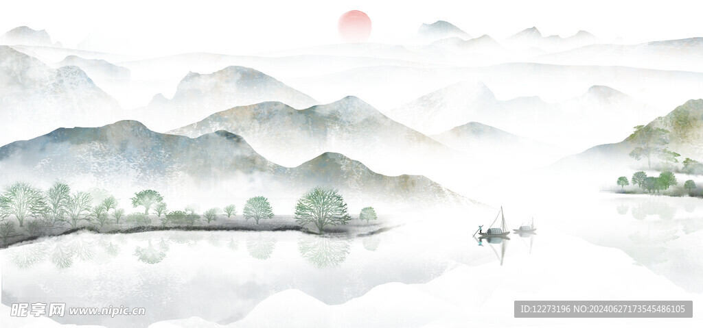 水墨山水画          