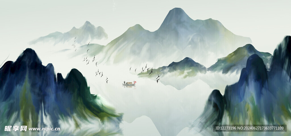 水墨山水画          
