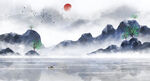 水墨山水画          