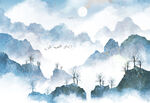水墨山水画          