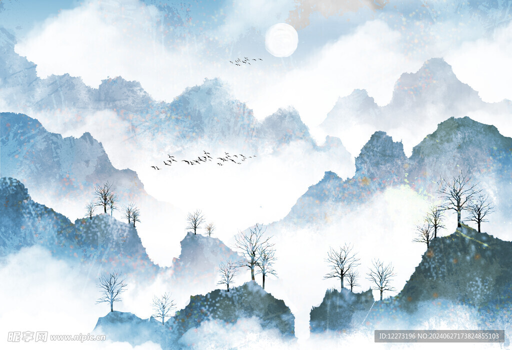 水墨山水画          