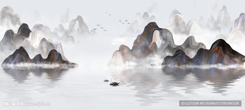 水墨山水画          