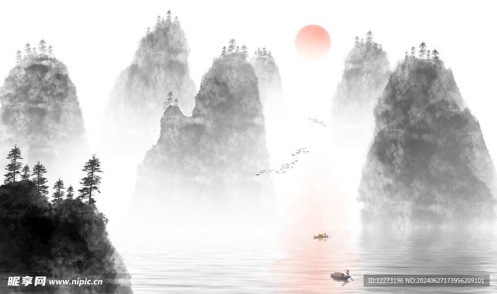水墨山水画          