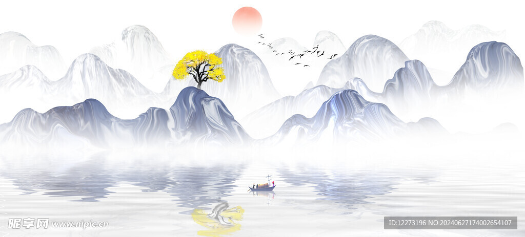 水墨山水画          