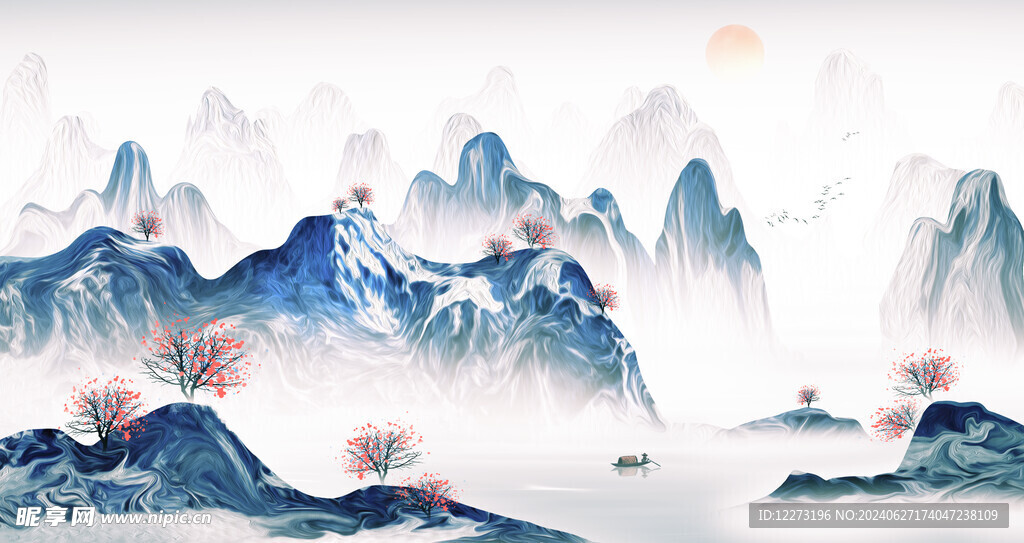 水墨山水画          