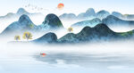 水墨山水画          