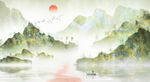水墨山水画          