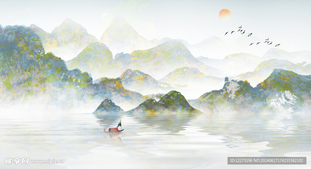 水墨山水画          