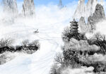 水墨山水画          